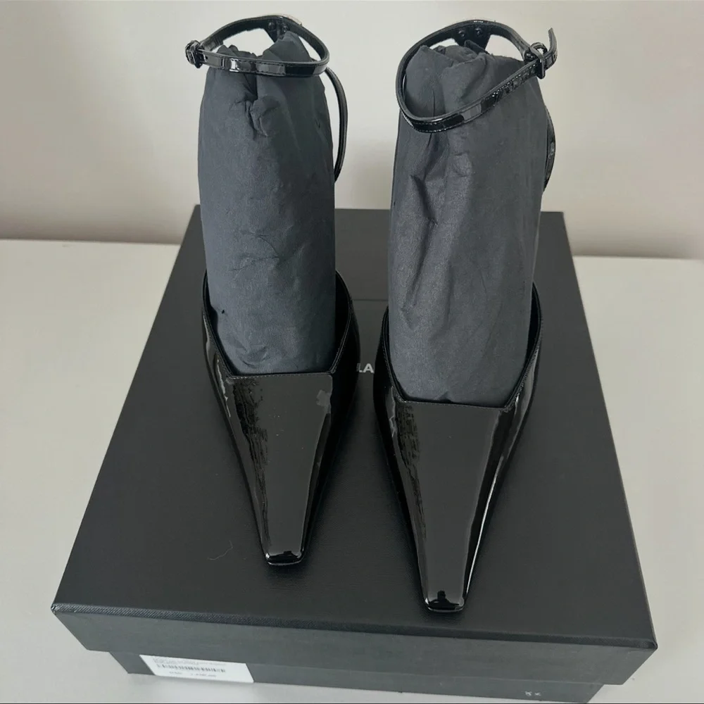 Saint Laurent Black Anouk Pumps In Patent Leather 38.5 - Picture 6 of 8